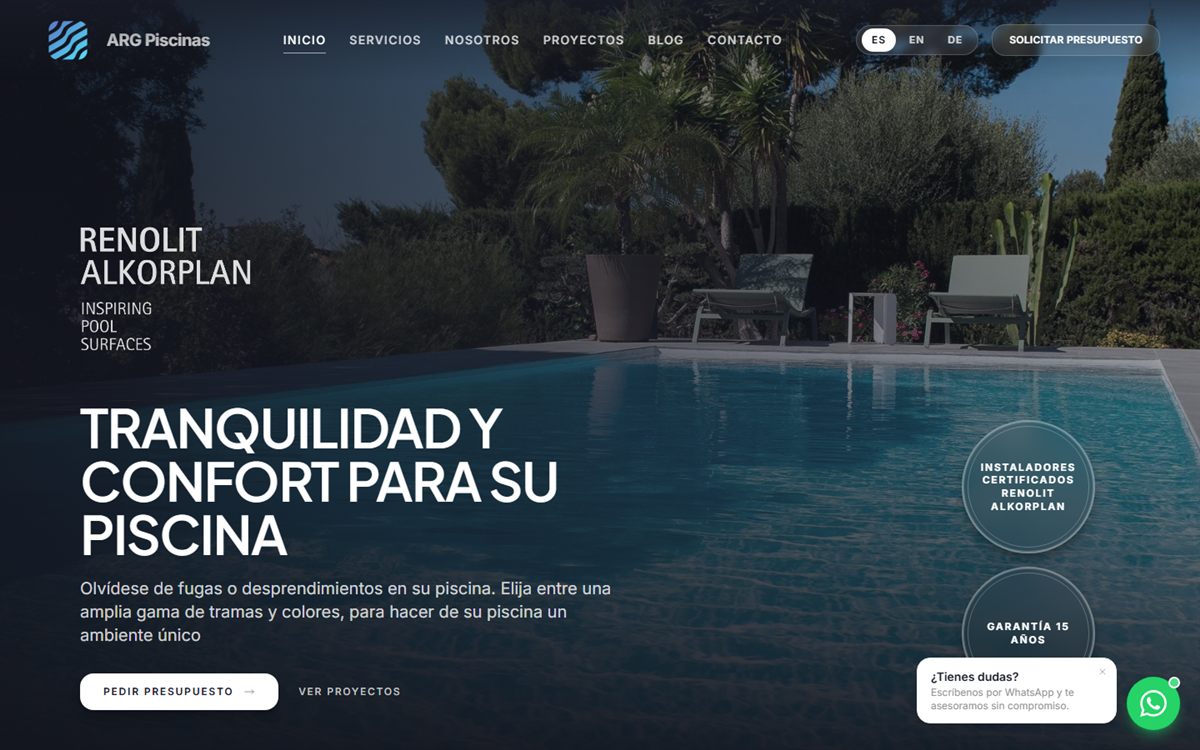 Sitio de ARG Piscinas